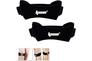 IPOW 2PCS Genouillère Rotulien Bandage Réglable Sports Sangles Protection Genoux Soutien Rotule Compression Tendinaire Soulager Douleur pour l’Exercices Physiques, l’entraînements,Sportive,Le Basket