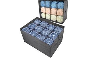 EASEVE 2 Stück Kleiderschrank Organizer Schublade Aufbewahrungsbox für Kleidung - 12 Zellen Schubladen Ordnungssystem Schrank Kleider Aufbewahrung Boxen für Jeans, Hosen, Handtuch, Shirt, Pullover