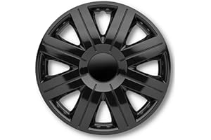 ALBRECHT AUTO-ZUBEHÖR Albrecht 15 Pouces Noir enjoliveurs pour Jantes en Acier Cosmos enjoliveur de Roue en Plastique avec Peinture en Couches Enjoliveurs dans l'emballage d'origine Albrecht Fabriqué en UE