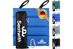 Seatwith Folding Sit Mat (14''x14'') - Sitting Pad with Carry Bag & Snap Hook to Attach to the Backpack - Protection Against Cold, Wet & Dirt