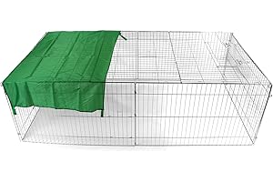 Easipet Metal Pet Run with Sunshade, X-Large, Silver/Green