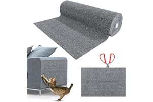 EYELEAF Katzen Kratzmatte Selbstklebend XXL, 200 x 40 cm, Kratzschutz für Sofa und Wände, Katzenteppich für Möbel (Hellgrau, 40X200 cm)