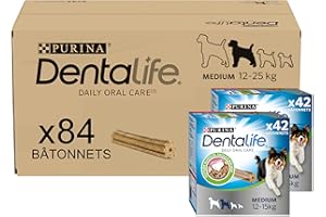 PURINA DENTALIFE MEDIUM | Dolcetti per cani di medie dimensioni | 84 bastoncini da masticare | cereali | Maxi Pack | Confezione da 2 x 966 g| 1,93 kg | Igiene orale