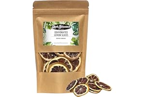 Dried Dehydrated Dried Lemon Slice Wheels | 17+ Slices | 40 Grams | 100% Natural | Dry Lemons for Garnishing, Cocktails, Cooking, Baking, Drinks | Kraft Resealable Pouch | Drink Botanicals Ireland