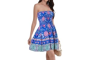 Daenery Vestito Donna Estivo Corto Casual Senza Maniche A-Line Spaghetti Straps Mini Abito