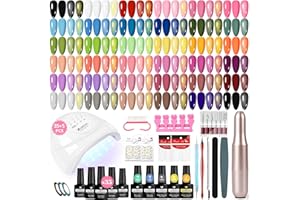 ‎VANREESA VANREESA U V Nagellack Set, 35 Farben Gel Nägel Set mit 48W U V/LED Nagellampe, Gelnägel Starterset mit Professioneller Elektrische Nagelfräser, Nagelset Gelnägel Starterset Geschenk für Frauen