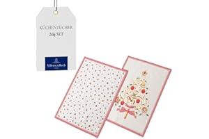 ‎VILLEROY & BOCH Villeroy & Boch Zestaw ręczników do herbaty Winter Bakery Delight, 2 szt., dekoracyjne ściereczki z motywami świątecznymi, z bawełny, wielokolorowe, 50 x 70 cm