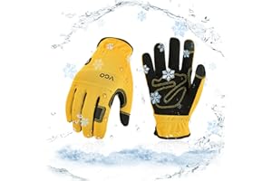 Vgo... Guanti Lavoro Invernali Impermeabili, Guanti Meccanico Touchscreen d'Inverno Termici per Magazzino Edilizia Giardinaggio Multifunzione, 1 paio