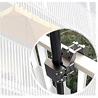 KD-TECH Sonnenschirmhalter für Balkongeländer Handlauf rund eckig Schirme Sonnenschirmständer (Anthrazit) aus Aluminium