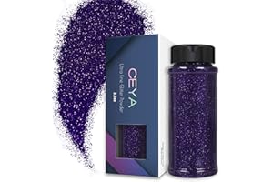 Ceya Ultrafeiner Glitzer, 3.5oz/100 g, Harz, Glitzer, Basteln, Aubergine, Lila, Flocken, 0,2 mm, für Epoxidharz, Tumbler, Schleim, Nagelkunst, Festival, Make-up, Hochzeitskarten, Malerei, Kunst
