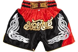 MUAY NATION Shorts de Boxe Thaï pour Enfants (2 à 12 Ans) Filles et garçons, Shorts pour Muay Thaï, MMA, Arts Martiaux