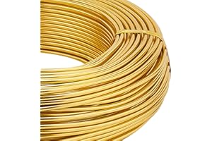 BENECREAT 2mm Fil d'aluminium or 180 pieds (55m) fil de sculpture en métal pliable pour les arbres de bonsaï, floraux, fabrication