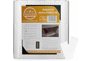 HOMES & HIVES LIVE BETTER HH Homes and Hives Radiator Reflector Foil 5m x 60cm – 3mm Thick Energy Saving Radiator Foil Roll – Reduces Heat Loss, Saves Energy & Money – Easy-to-Install Radiator Heat Deflector Insulation Panels