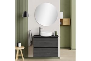 Baikal Mueble de Baño Deva. Mueble Suspendido en Pared Incluye Lavabo cerámico. Disponible en Fondo 39cm y 46cm. Mueble MONTADO.