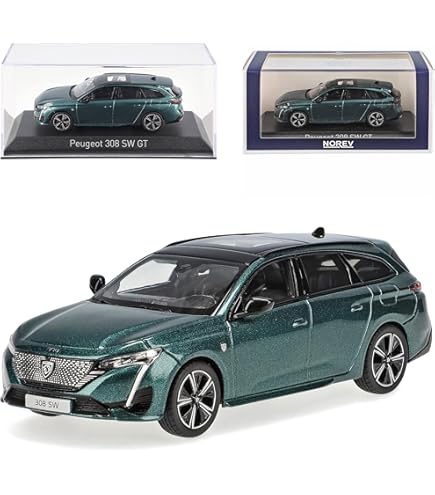 Norev Peugeot 308 SW GT Break 2021 - Modellino Auto In Scala 1:43, Colore Grigio Platinium - Foto 9
