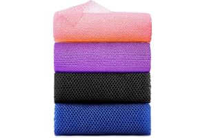 BENIFILE African Net Sponge, 4 Pieces Exfoliating African Wash Net Cloth Bath Sponges for Men Women Adults, 31.5 Inch Long Skin Smoother African Scrub Net Back Scrubbers for Use in Shower