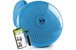 ZENONE SPORTS ZenBalance Coussin d'équilibre Balance Board, Coussin Orthopédique, Coussin d'air pour la Posture, Entraînement de l'équilibre et de la Force, avec pompe, e-book et guide, 33 cm