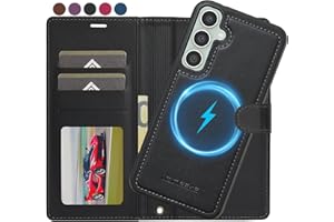 Ailicici für Samsung Galaxy S25 Hülle, 2-IN-1 Abnehmbare magnetische Hülle, Kabelloses Laden, Kartenfach Leder Case, Handyhülle RFID Klapphülle, Schutzhülle für Samsung S25 5G Hülle