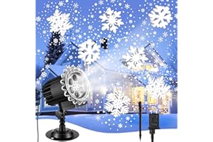 NXPZ Proiettore Luci Natale, Proiettore LED Fiocchi di Neve per Esterni, Luce Decorativa Natalizia per Interni ed Esterni, Impermeabile IP44, Adatto per Feste Natalizie, Giardini, Terrazze