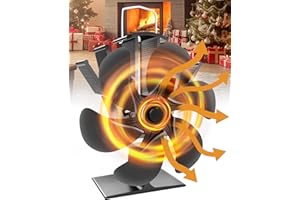DMTIVMG Ventilatore per Stufa a Legna 6 Pale Ventilatore Camino Stufa Ventilatore per Caminetto Senza Elettricità Silenzioso Consente di Risparmiare Carburante per Stufe Camino Stufa a Pellet