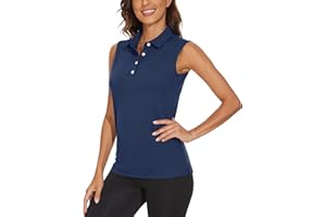 TACVASEN Débardeurs Femme Respirant Chemise sans Manches Polo de Golf Séchage Rapide Casual Chemise pour Travail Athlétiques Débardeur de Sport