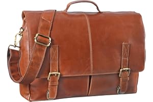 STILORD 'Manuel' Maletín Piel Hombre Grande Bolso Bandolera Bolso Negocios Bolso Mensajero Bolsa para portátil de 15.6' de Cuero Genuino Vintage