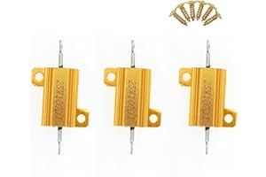 HUABAN 3 Piezas 25W 100 Ohm Resistencias de alambre de aluminio de alta potencia con tornillos