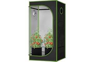 QCR Growzelt 80x80x160cm Indoor-Wachstumszelt Anbauzelt Gewächshäuser Grow Tent aus hochreflektierendem Mylar mit Beobachtungsfenster und Bodenwanne Dual Zippers, 80x80x160cm