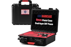 Kinghardcase Custodia protettiva Custodie Valigetta Per Pistole Tattica Fai da te a Prova Di Acqua e Urti, Approvata TSA, Custodia Impermeabile Per Accessori Valigetta Pistola, 26x18.5x9 cm