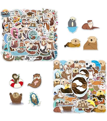 Lot De 50 Autocollants Eurasian River Loutre, Otter Autocollants Décoratifs Pour Voiture Graffiti Decal En Vinyle Imperméable, Autocollants Pour Ordinateur Portable, Skateboard Et Scrapbooking