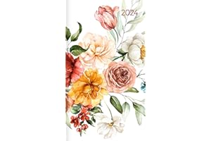 ‎ALPHA EDITION Miniplaner Style Rosenblüten 2024 - Taschen-Kalender 9x15 cm - Weekly - 64 Seiten - 1 Seite 1 Woche - Notiz-Heft - Alpha Edition