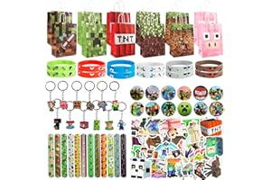 KEVRDRT Miner Videospiel Party Mitgebsel, 110 Pcs Miner Kindergeburtstag Gastgeschenke, Give Away Gastgeschenk für Kindergeburtstag, Miner Gamer Gastgeschenke Mitgebsel Set, Pixel Party Mitgebsel Kinder