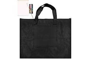 LTHERMELK Transporttasche A2 Zeichentasche Wasserdicht Zeichenbrett Aufbewahrungstasche mit Griffen Zeichenmappen Kunst Tragetasche (Schwarz)