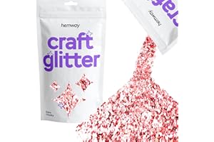 Hemway Craft Glitter Multi Purpose Flakes for Arts Crafts Tumblers Resin Epoxy Nails Wax Scrapbook Glass Schools Decorations - Light Rose Gold - Extra Chunky (1/24" 0.040" 1mm) 100g / 3.5oz
