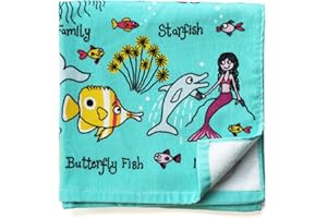 Tyrrell Katz Kids Under The Sea Printed Towel in Blue - Children’s Bath Sheet 100% Soft Cotton Beach Cloth with Rectangular Design - 70 x 140 cm