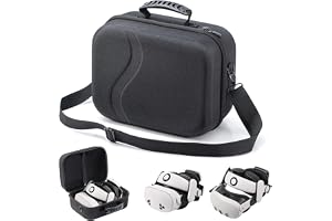 Xicen Large Carrying Case For Meta Quest 3S/Quest 3, Hard Travel Compatible With S3 Pro/Design Battery Head Strap, 3S/3 Controller And Accessory, Portable Shell Bag, Black
