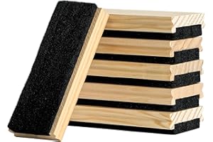 UNCLE PAUL Tafelradierer - 6 Stück Filzradierer mit Griff aus massivem Kiefernholz, Staubwedel für Tafel, Whiteboard, Kreide, Büro, Schulbedarf, DIY-Geschenk, Onkel Paul UOF1606