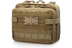 WYNEX Tactical Large Admin Pouch of Double Layer Design, Molle EDC EMT Utility Pouch with Map Sleeve Modular Tool Pouch Large Capacity Flag Patch Included