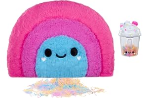 Fluffie Stuffiez Feature Plush - Peluche para Pelea de Almohadas Rainbow - Peluche Ultra Suave Abrazable - ASMR, Interactivo - Limpieza fácil con Aspiradora - para Niños +4 Años y Coleccionistas