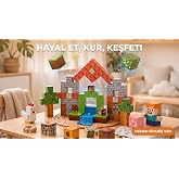Manyetik Yapı K&uuml;pleri, Orman Ve Şelale 100 Par&ccedil;alı, &Ccedil;ocuklar i&ccedil;in, 2 cm K&uuml;p Boyutu, P&uuml;r&uuml;zs&uuml;z Kenarlı