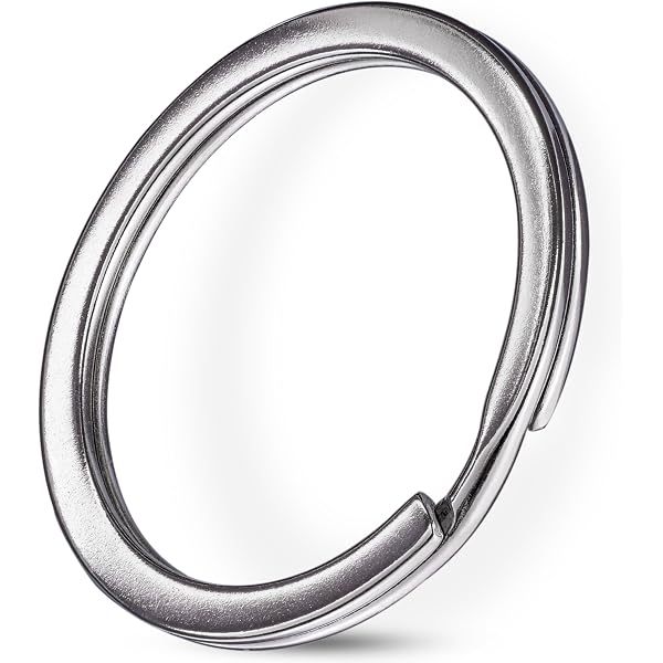 qingmeng Anelli portachiavi in acciaio inox, 50 pezzi, anelli per chiavi, piccoli anelli in argento, per portachiavi fai da te (15 mm, 20 mm, 25 mm