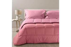 Caleffi 9133, Cotone Bicolor Trapunta per Singolo Letto, Rosa