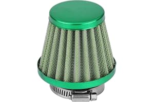 EBTOOLS pour filtre a air dirt 125 38mm Filtre à Air Rond Cône Universel Automatique Prise D'air Froid Kit D'induction pour Moto Tout-terrain VTT Quatre Pit Bike(Vert)