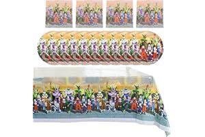 Qemsele Stoviglie per Feste di Compleanno, 1 Tovaglia + 20 Piatti + 20 tovaglioli Forniture per Festa Compleanno Decorazioni Buon Forniture Bomboniere Regalo Carnevale per Feste di, carneval e Feste