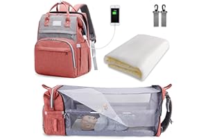 SNDMOR Mochila Cambiador, 30L Mochila Maternal Mochila Cuna Portatil Bebe con Cambiador Bebe Portatil y Correa Para Cochecito, Adecuado Para Mamá y Papá