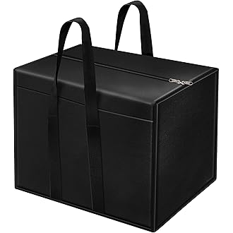 Storite Big 85 L Moisture Proof Nylon Clothes Storage Bag Organiser for Books Magazine, Stationery Paper, Document Toy Storage -(Black, 57x 36.8X 40.5