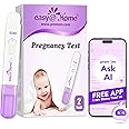 Early Detection Pregnancy Test kit - 2 x Easy@Home 10mIU/mL Highly Sensitive HCG Pregnancy Tests - Accurate Home Fertility Testing Kit - Early Result Test Midstream