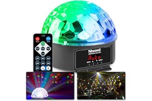 BeamZ JB90R Jelly Ball Effet Lumineux 9 x 1W LED, 7 Canaux DMX, 82 Faisceaux Rotatifs, Mode Automatique et Audio, Faible Consommation, Boitier Solide, Télécommande Incluse