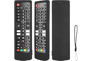 CTRLBETTER Custodia per telecomando in silicone compatibile con LG AKB73715601 AKB75095308 AKB74915324 AKB75095307 AKB73975709 AKB73975757 TV con telecomando antiurto custodia protettiva con cordino (Nero)