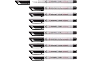 STABILO OHPen universal Cancellabile - Marcatore - Tratto Fine (0,7 mm) - Confezione da 10 - Nero